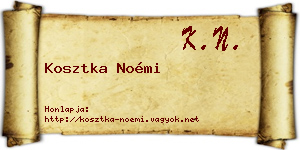 Kosztka Noémi névjegykártya